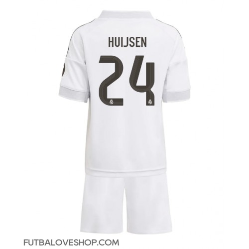 Dres Real Madrid Dean Huijsen #24 Domáci pre deti 2025-26 Krátky Rukáv (+ trenírky)